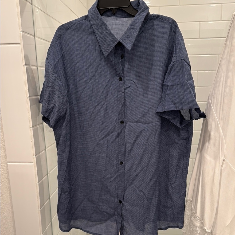 Women’s Blue Short Sleeve Shirt with matching shorts